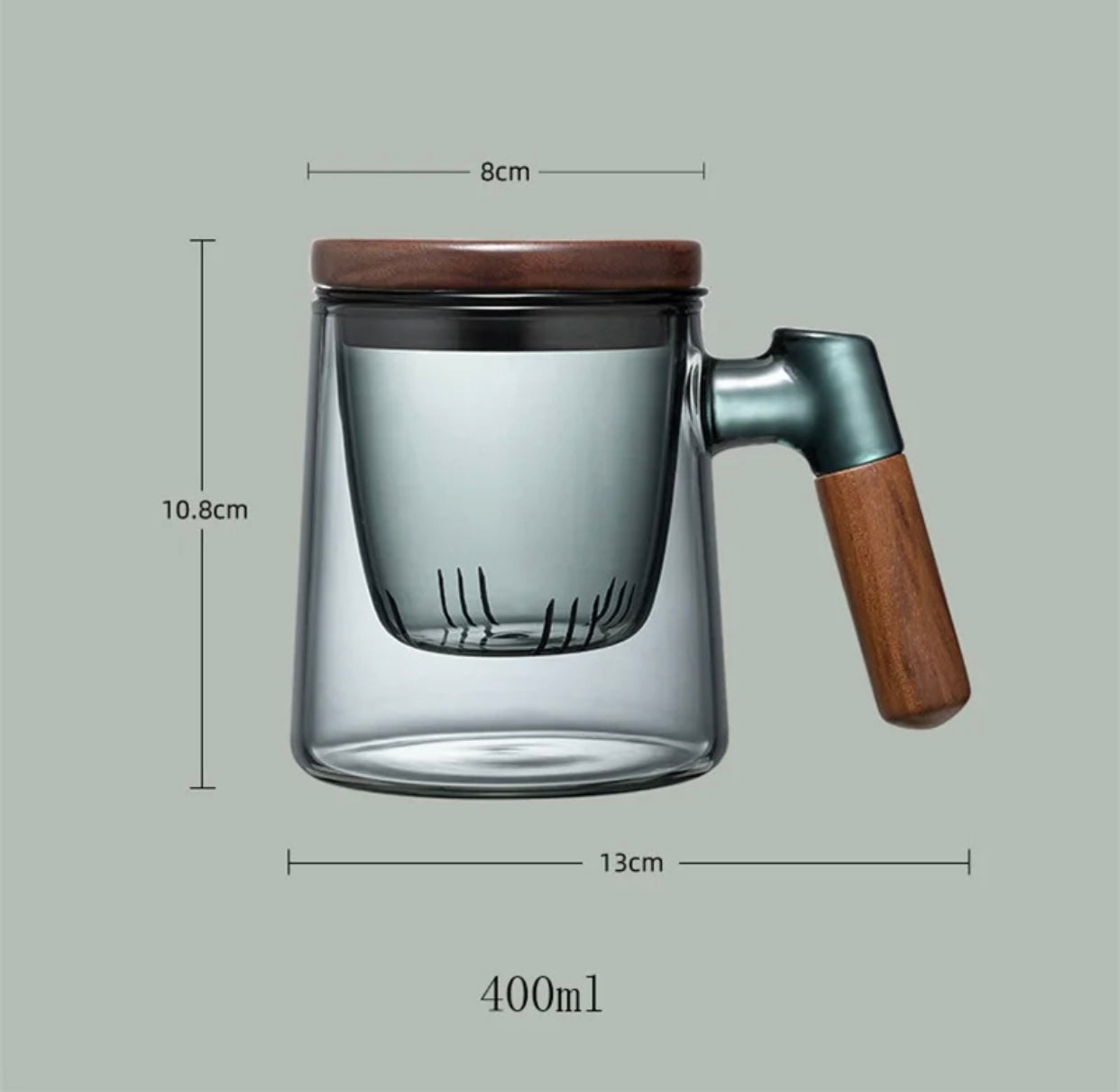 400ml Walnut Wood Tea Filter