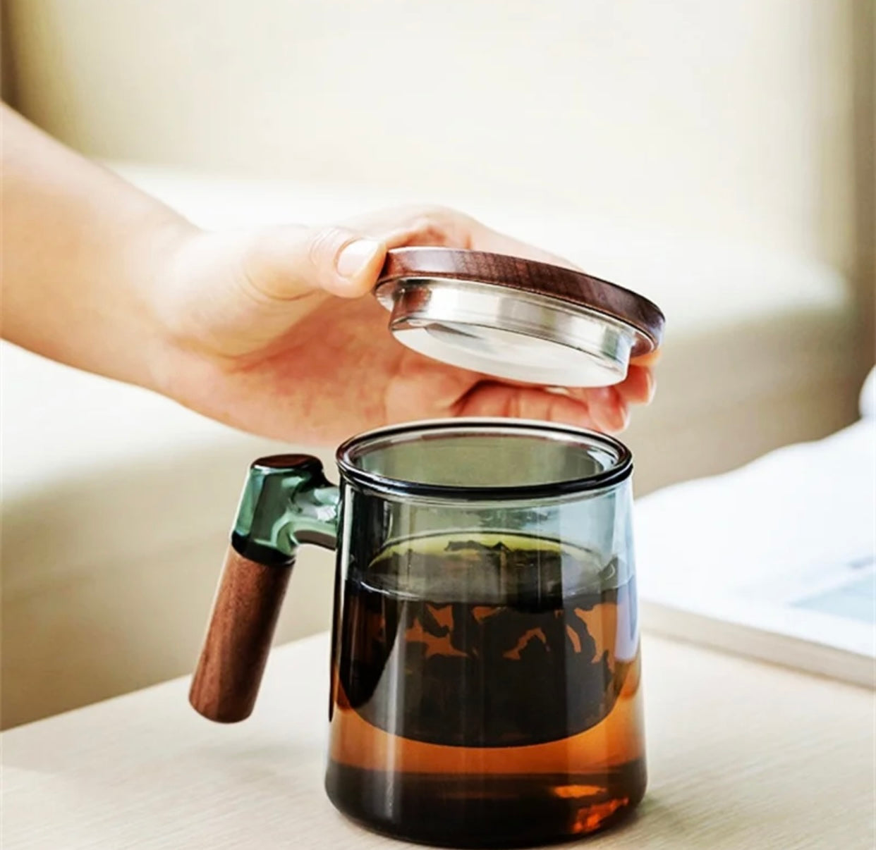 400ml Walnut Wood Tea Filter